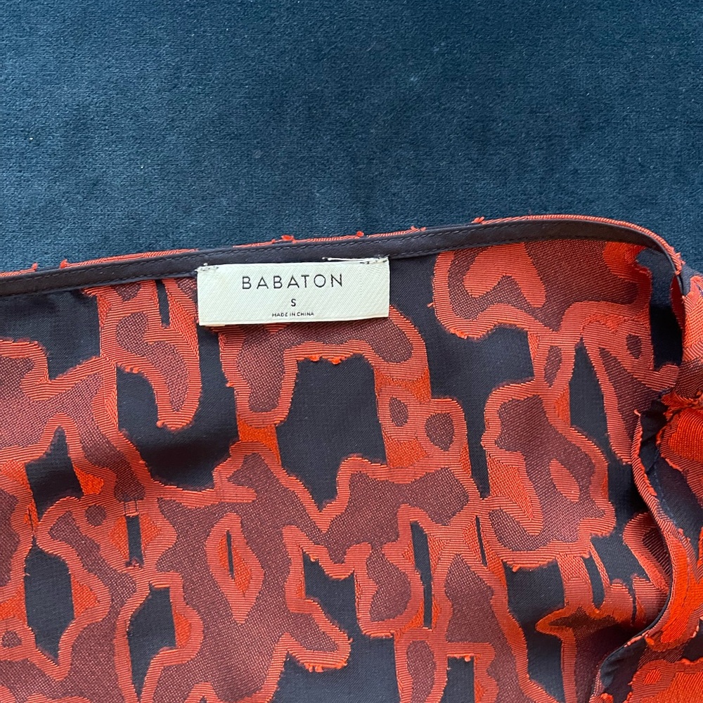 Babaton Orange And Black Patterned Blouse - image 2